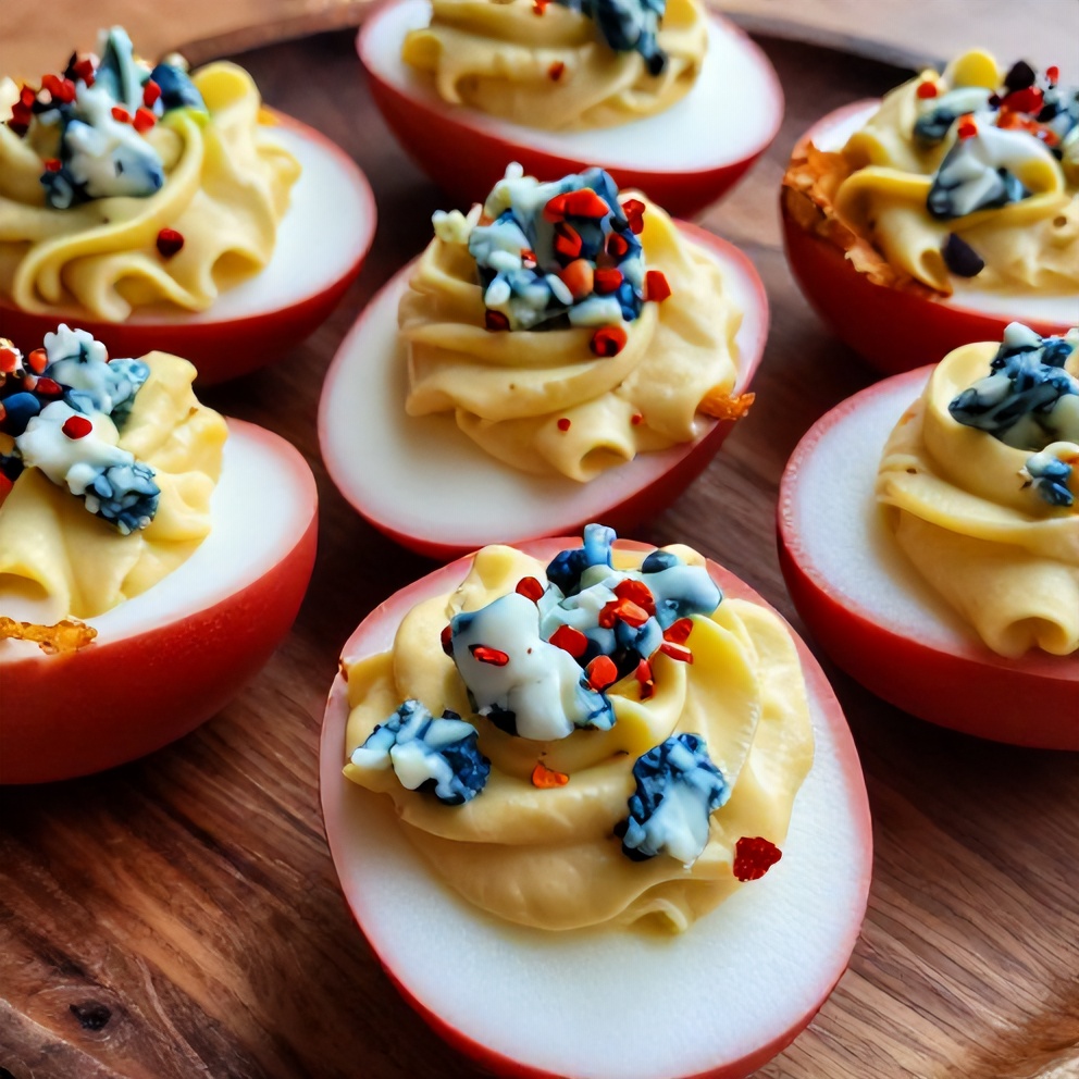 red white and blue deviled eggs