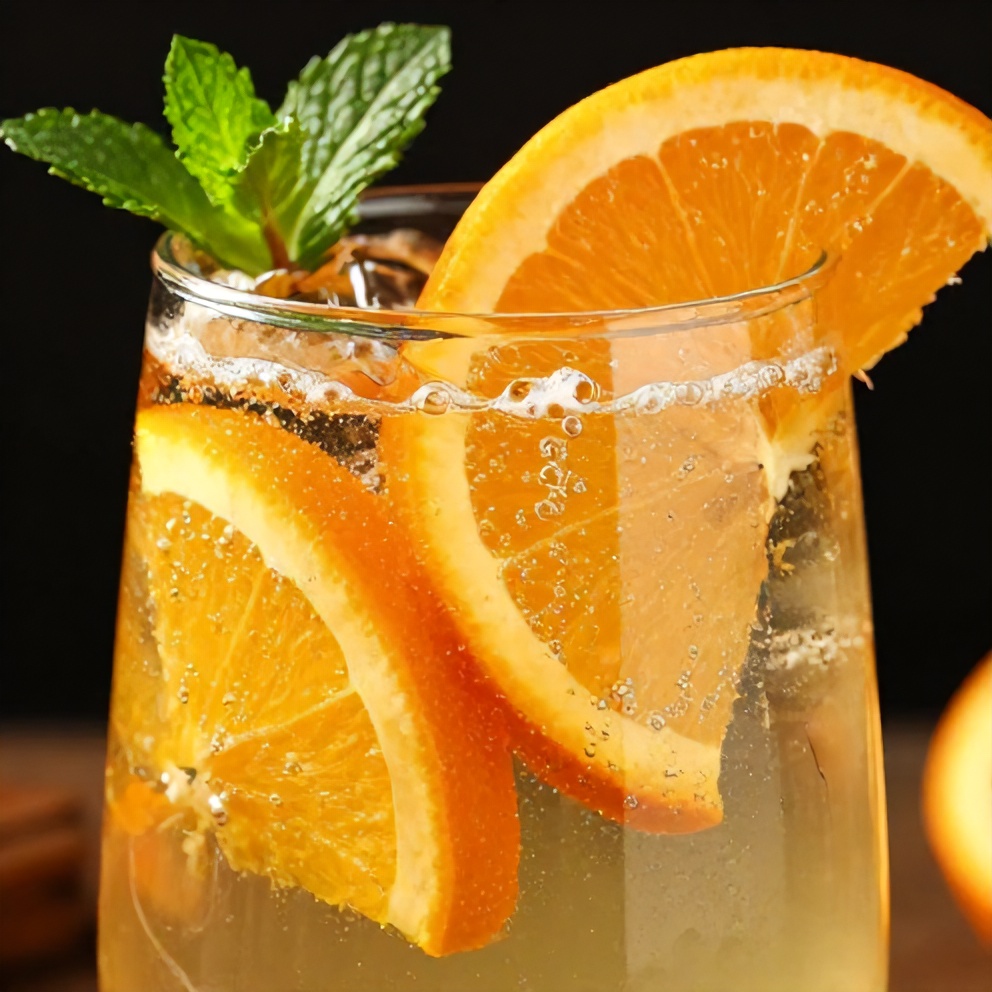 Sparkling Fruit Punch served in glasses with fruit slices