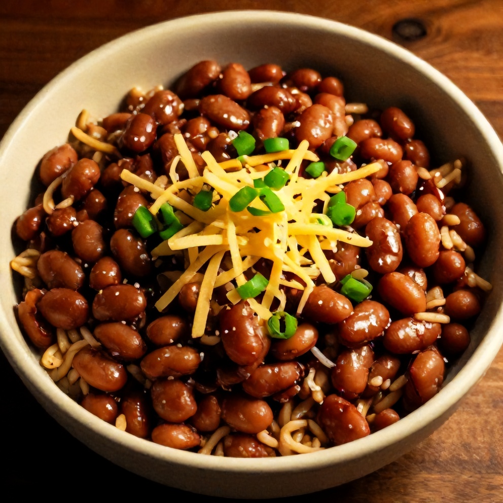 A bowl of Cajun red beans and rice with a sprinkle of green onions