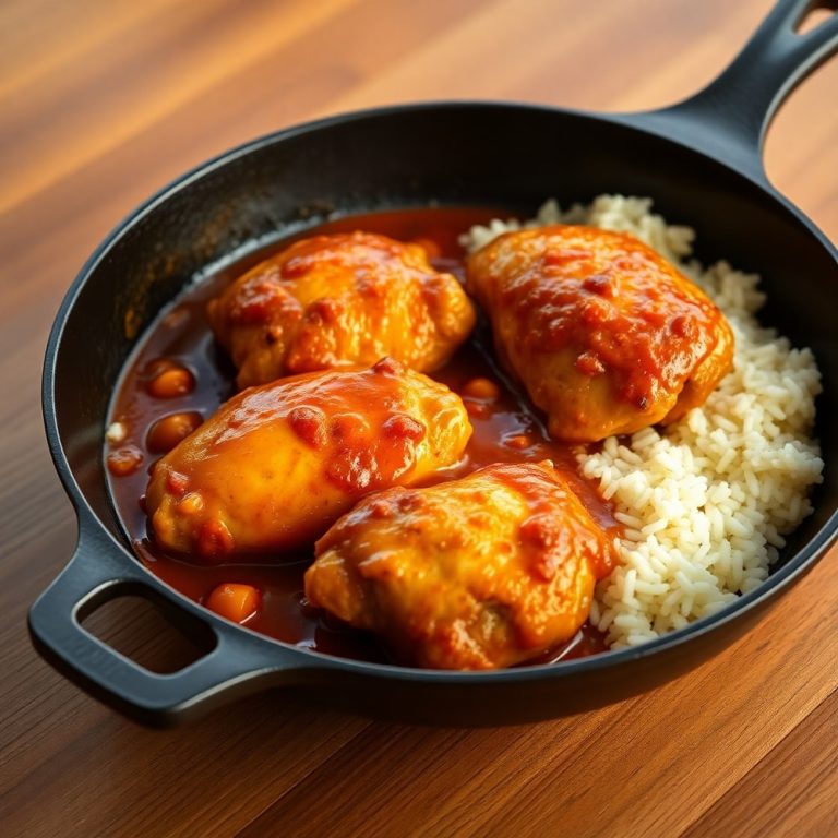 smothered chicken and rice
