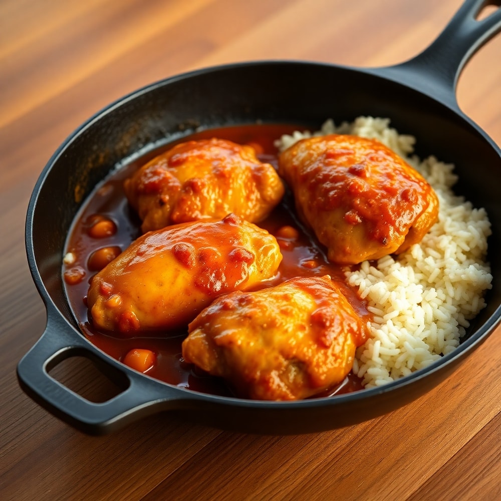 smothered chicken and rice