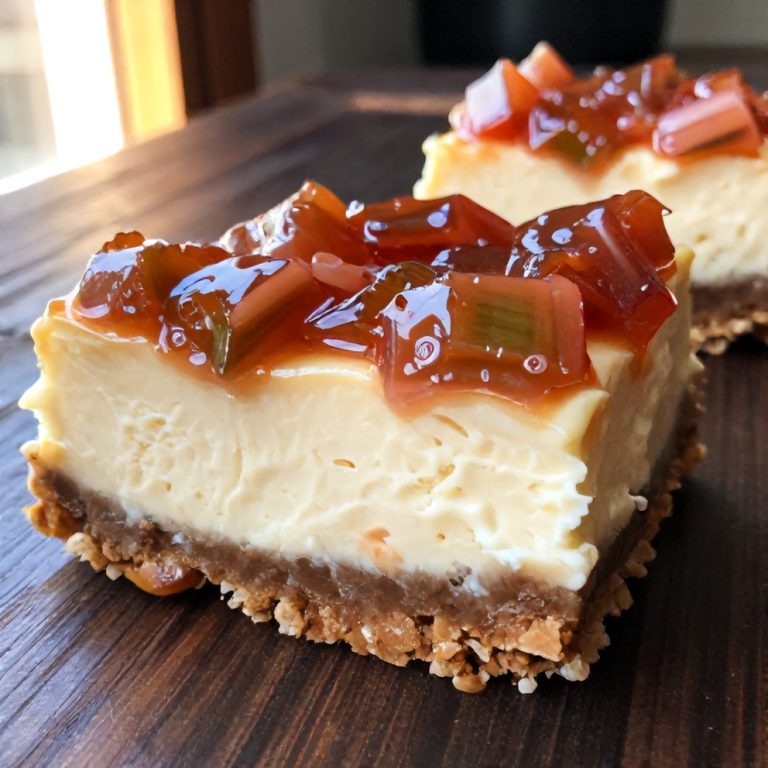 Sweet-Tart Rhubarb Cheesecake Bars
