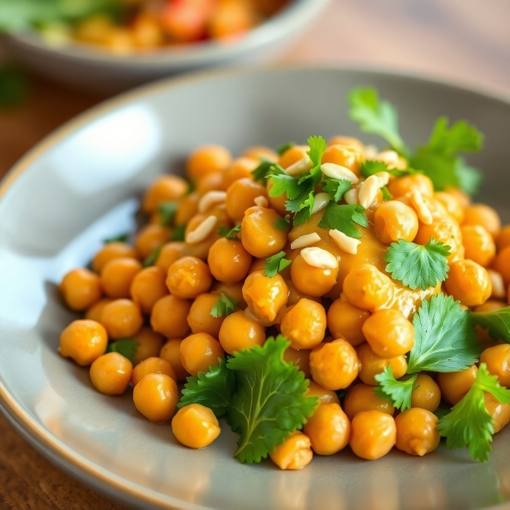 Thai Chickpea Salad with Curry Peanut Dressing