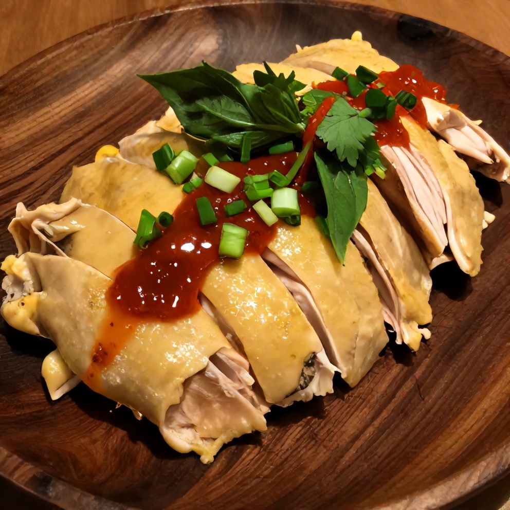 Plated Vietnamese Lemongrass Chicken with Garnish