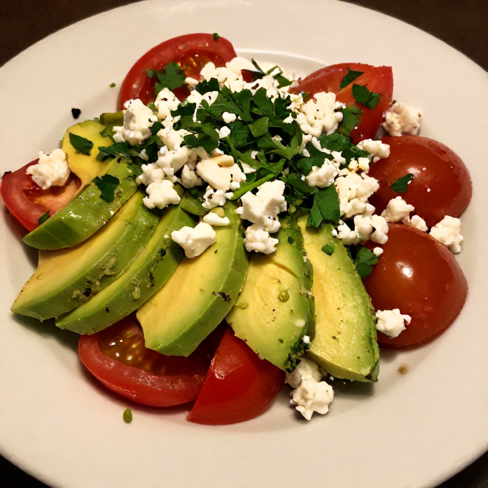 Zesty Avocado Tomato Salad with lime wedges and fresh cilantro